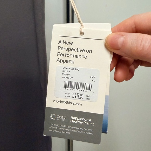 NWT VUORI Evolve Legging In SMOKE Size XL - Picture 7 of 9